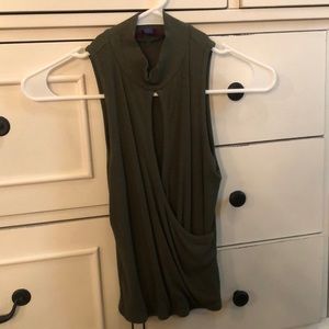 Army Green Cross Front Shirt